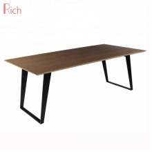 Outdoor Garden Table Metal Base Wooden Square Restaurant Dining Table